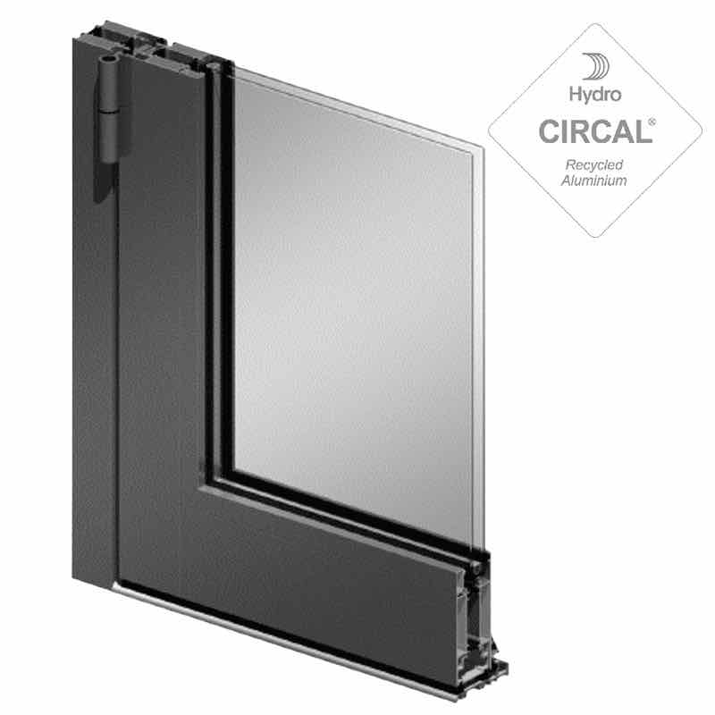 photo de détail de la porte battante Technal de la gamme Soléal 55